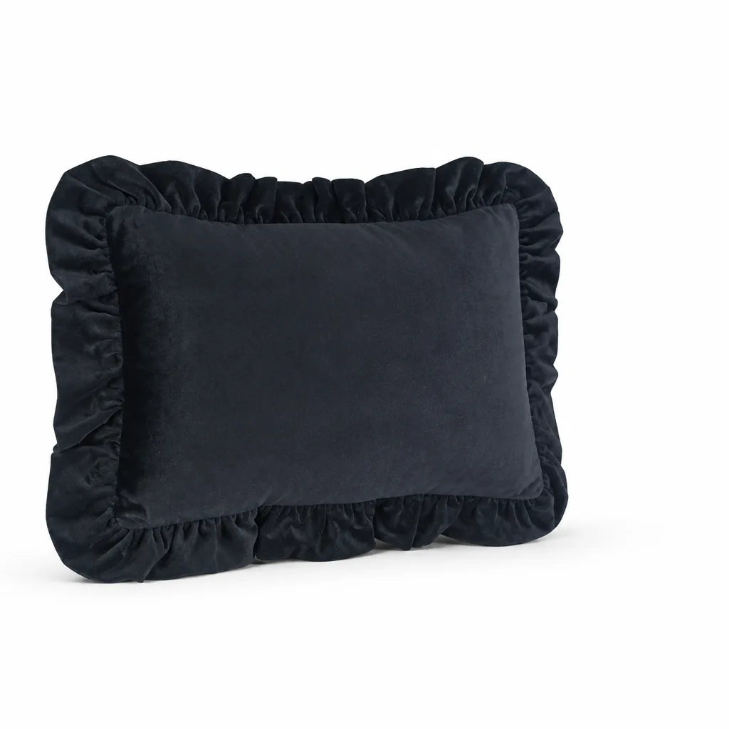 Velvet Face Pillow Sham With Ruffled Flange (Hidden Zipper)