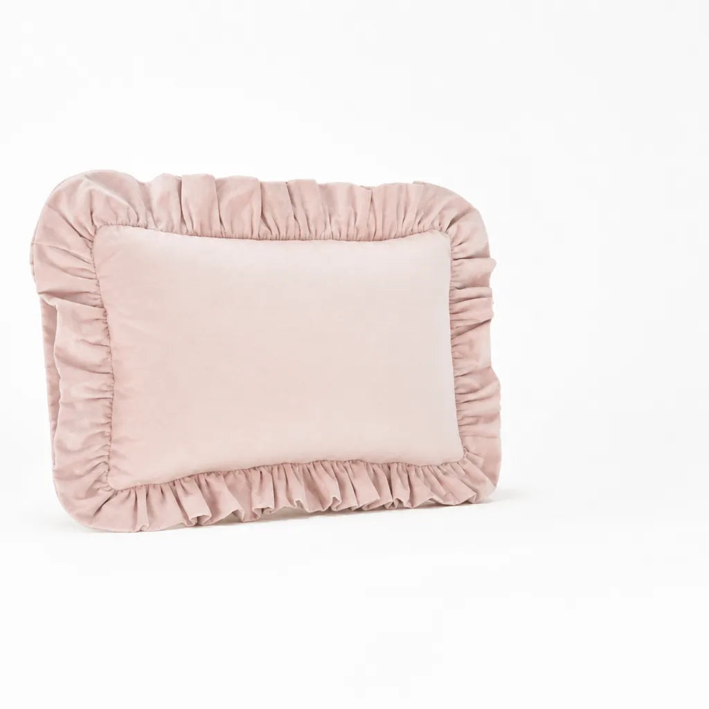 Velvet Face Pillow Sham With Ruffled Flange (Hidden Zipper)