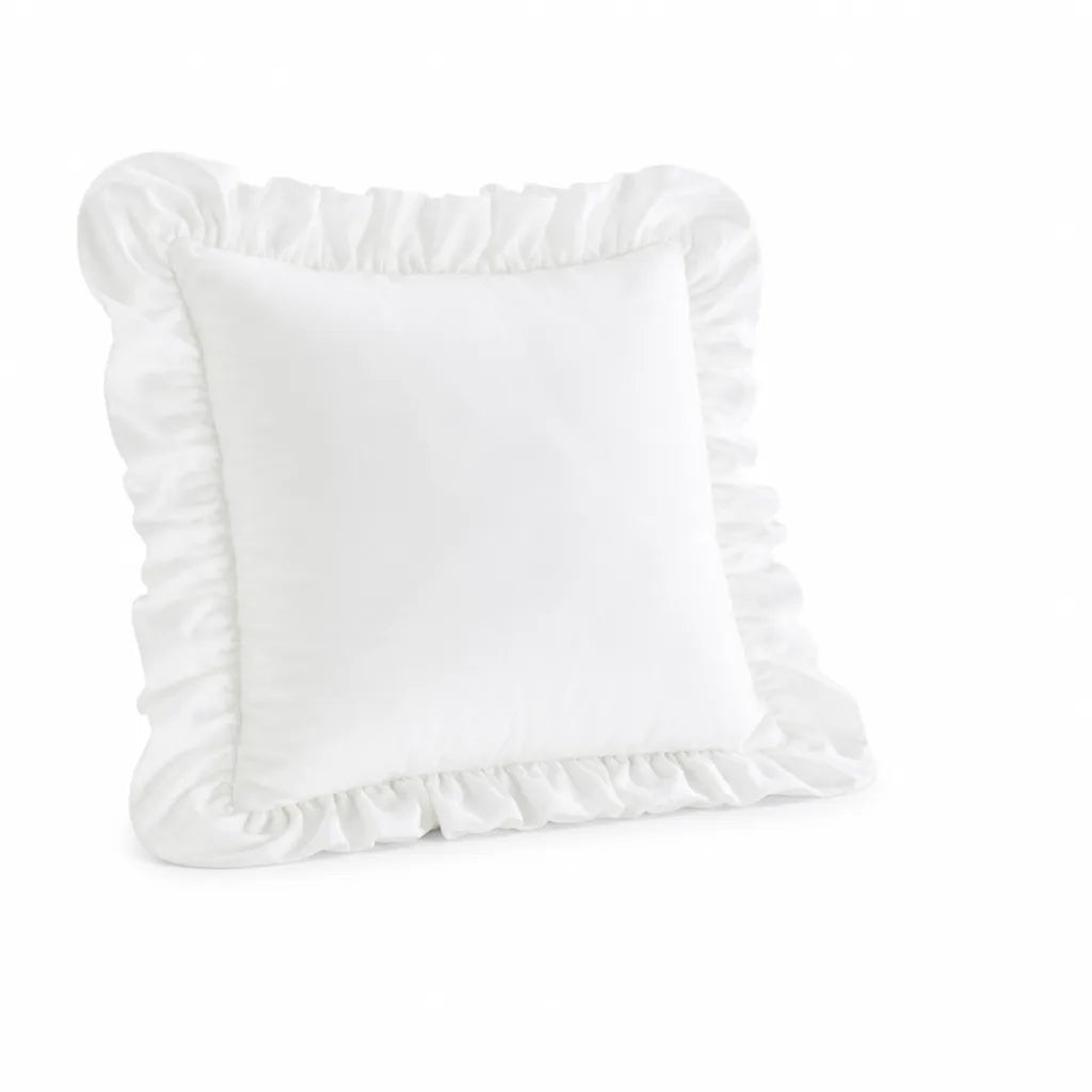 Velvet Face Pillow Sham With Ruffled Flange (Hidden Zipper)