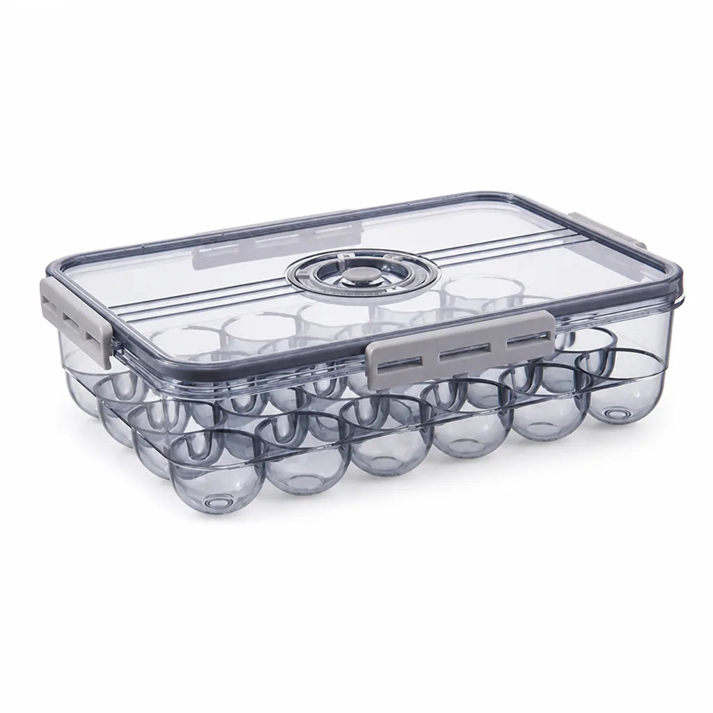 Ventilated Stackable Refrigerator Organizer Box (Adjustable Vents, Side-Locking Lid)