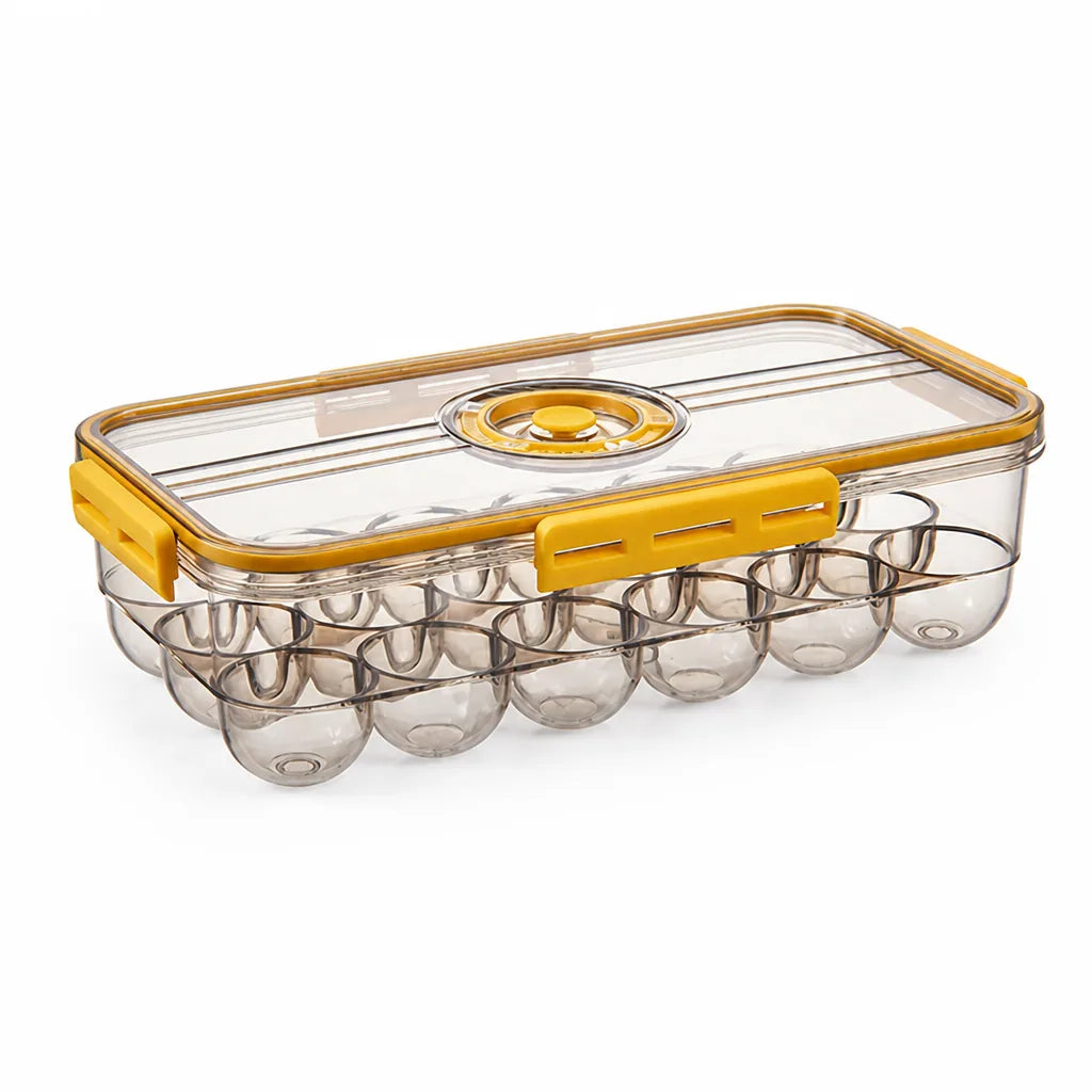 Ventilated Stackable Refrigerator Organizer Box (Adjustable Vents, Side-Locking Lid)
