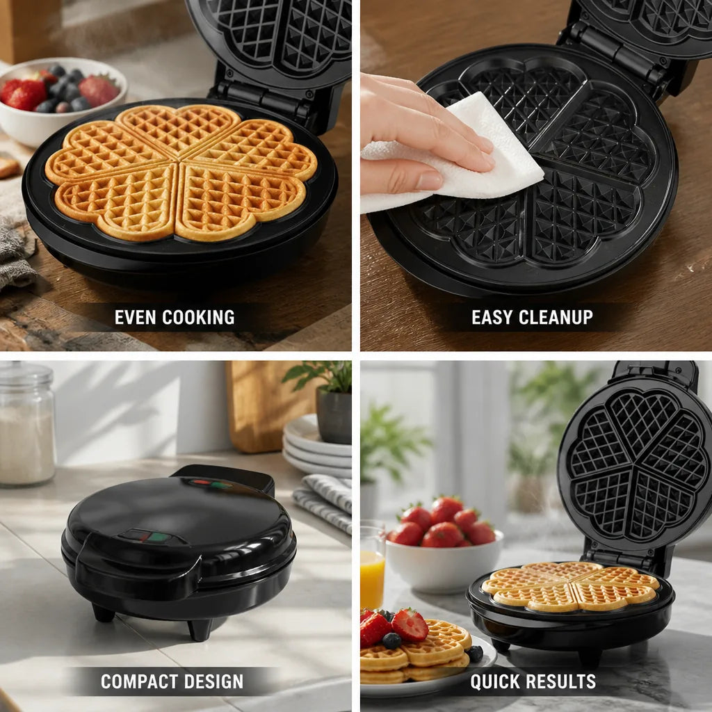 Waffle Maker 1000W Double-Sided Non-Stick
