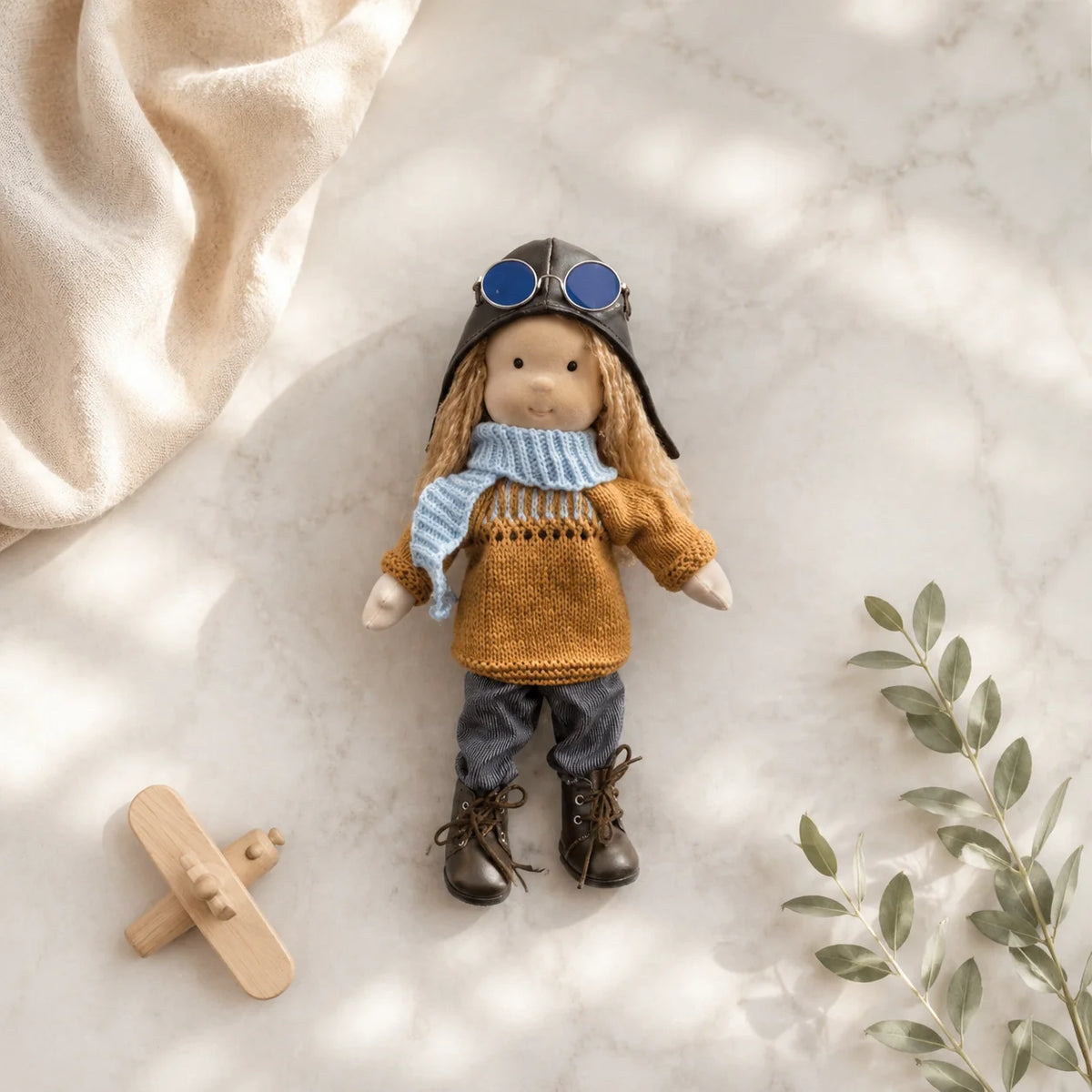 Waldorf Doll 12 Inch Cotton-Blend Body & Removable Knitted Outfit