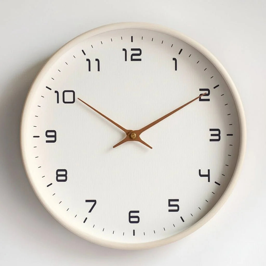 Wall Clock Silent Quartz Natural Wood Square Face