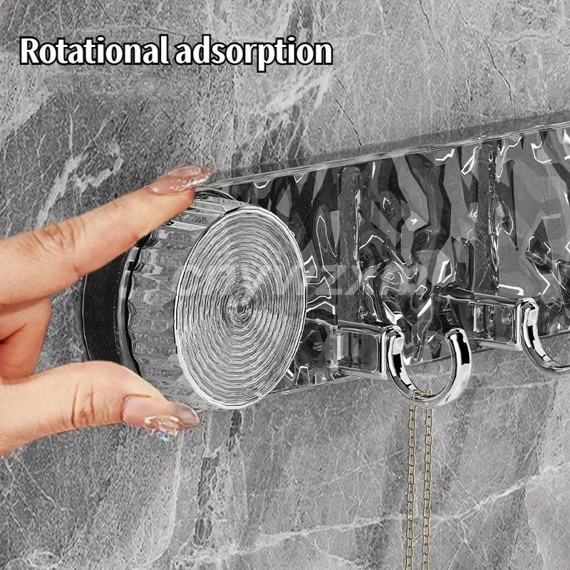 Wall Hook Rail Suction-Cup Drill-Free 5 Hooks