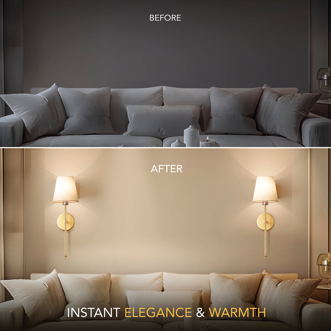 Wall Lamp Battery-Powered Remote-Controlled No-Drill