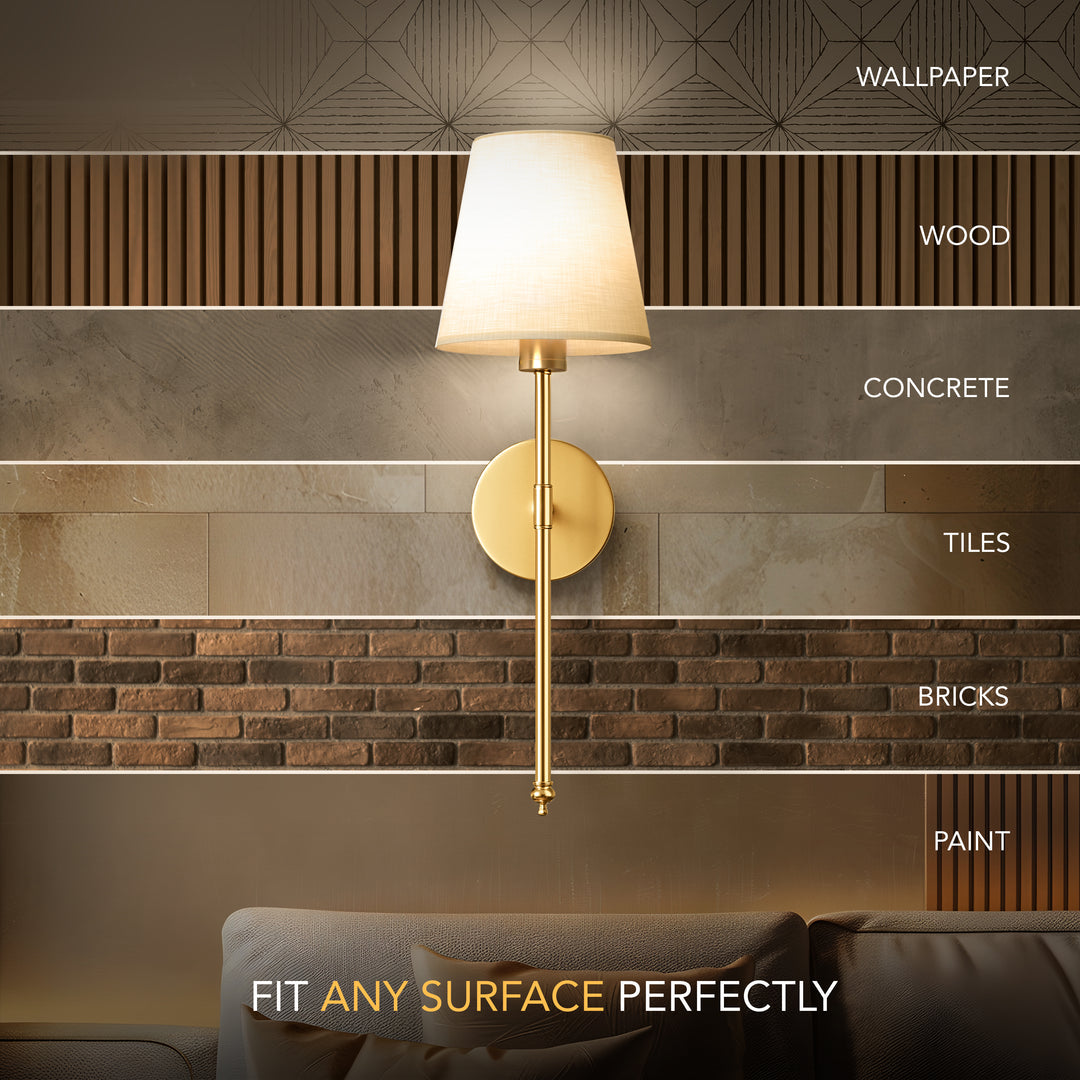 Wall Lamp Battery-Powered Remote-Controlled No-Drill