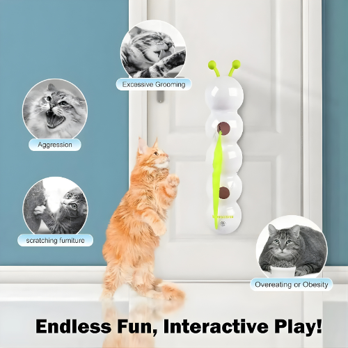 Wall-Mounted Cat Toy Motorized Rotating Suction Mount USB Rechargeable