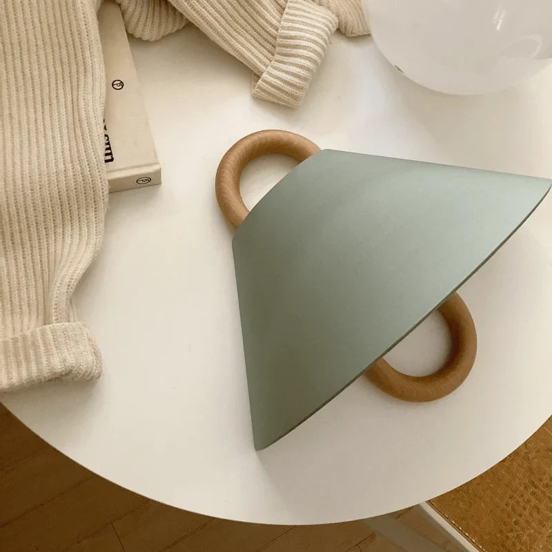 Wall Sconce Fabric Shade Solid Beechwood Plug-In & Hardwired