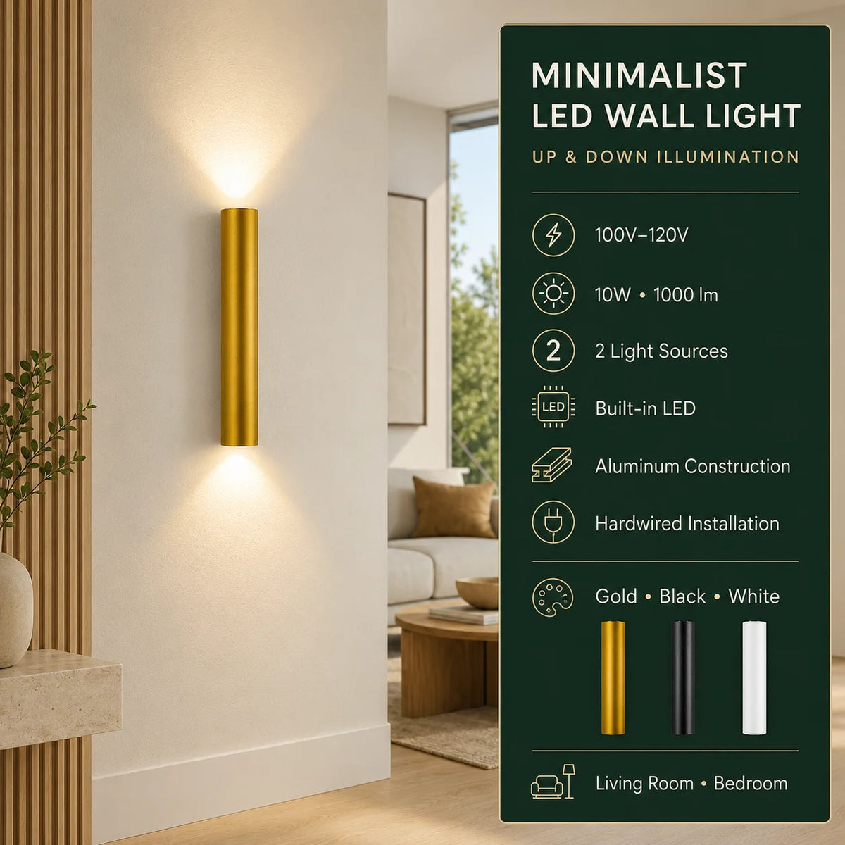 Wall Sconce Integrated LED Up & Down Light