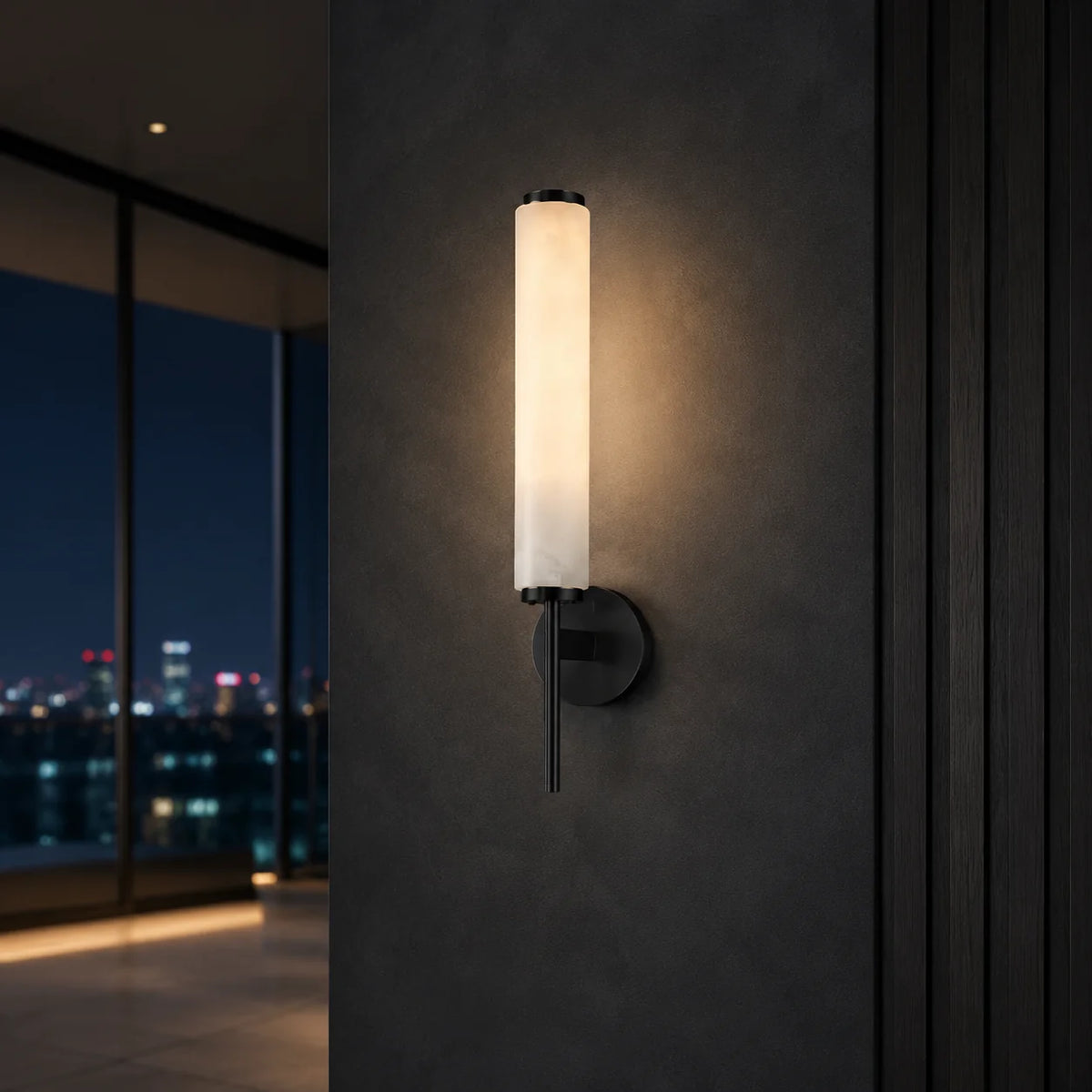 Wall Sconce Natural Alabaster Shade Single Or Double Light