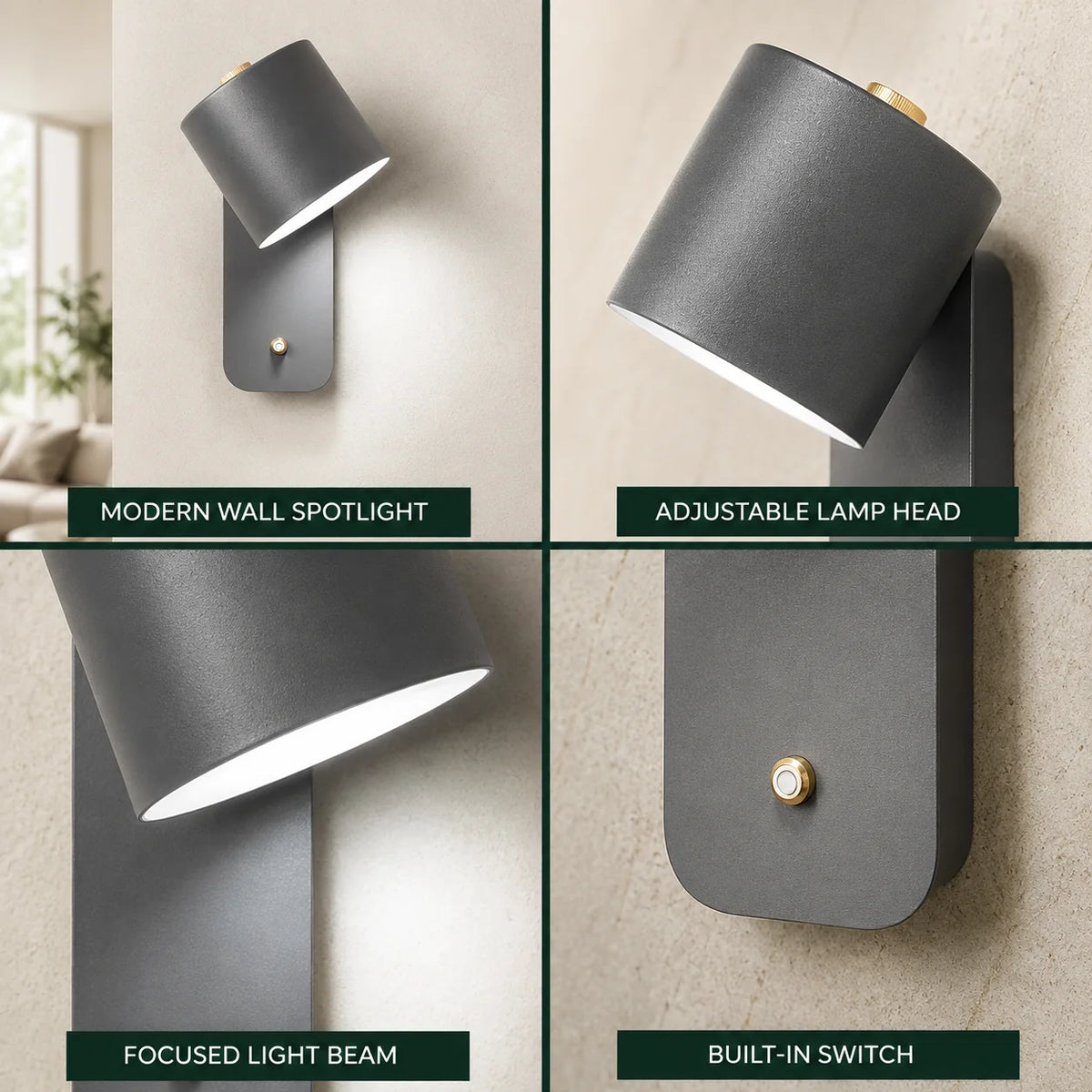 Wall Sconce Rotating Cylinder Directional Hardwired E26