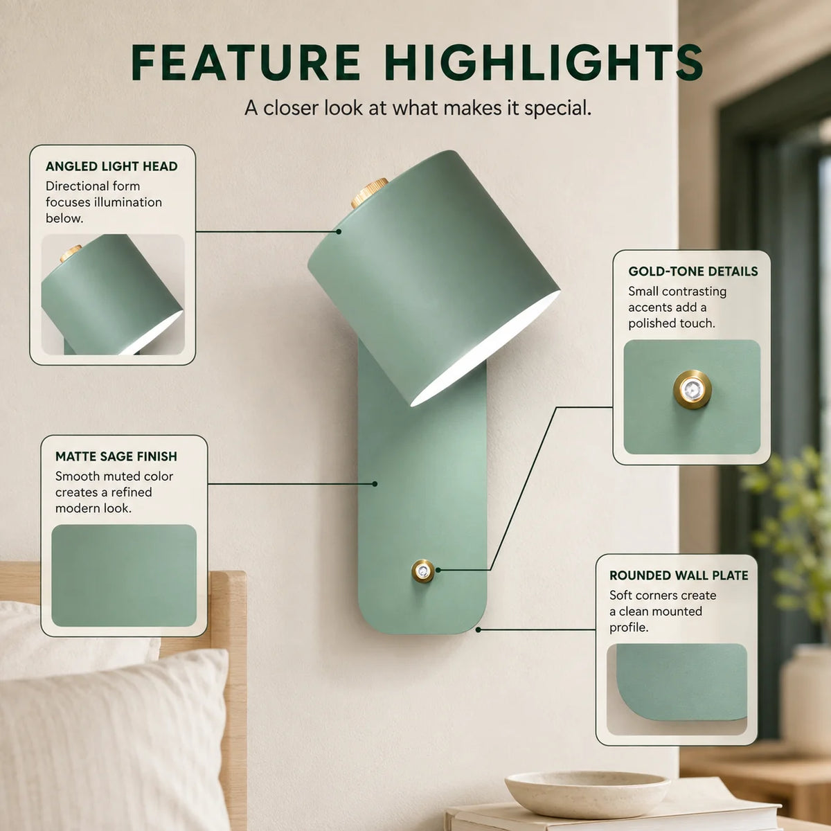 Wall Sconce Rotating Cylinder Directional Hardwired E26