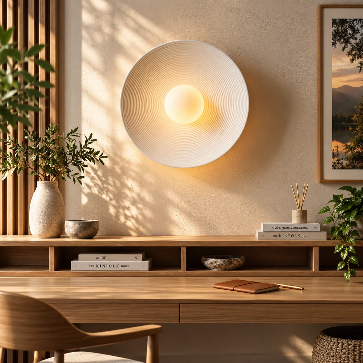 Wall Sconce Sand-Textured Resin Indirect Wall Wash