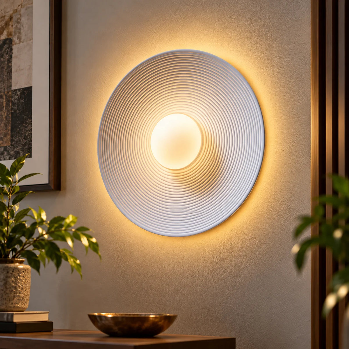 Wall Sconce Sand-Textured Resin Indirect Wall Wash