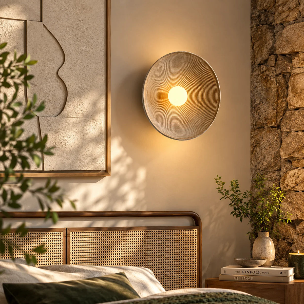 Wall Sconce Sand-Textured Resin Indirect Wall Wash