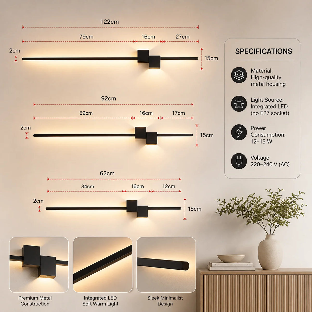 Wall Sconce Slim Integrated LED Flush Mount