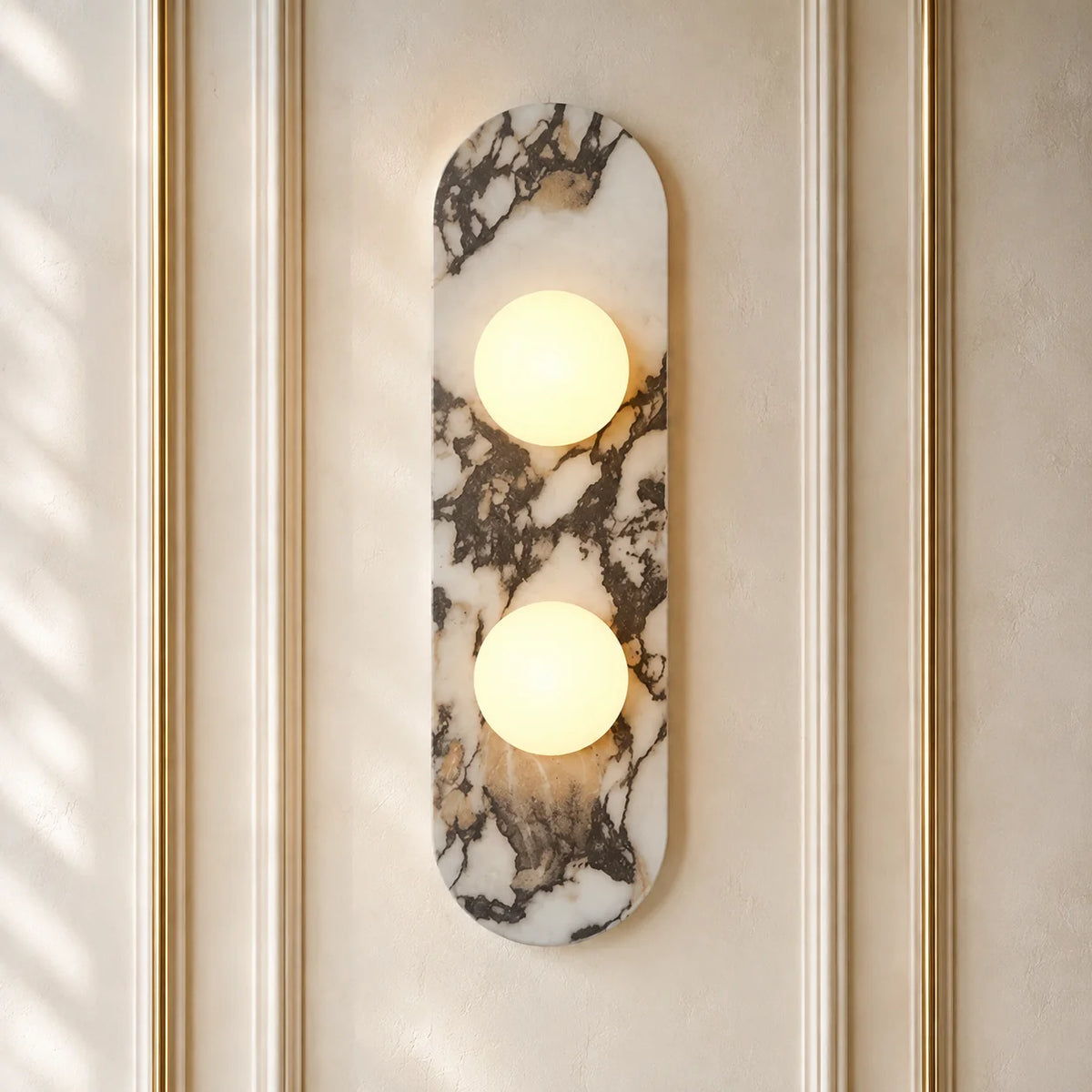 Wall Sconce Solid Marble & Opaline Glass