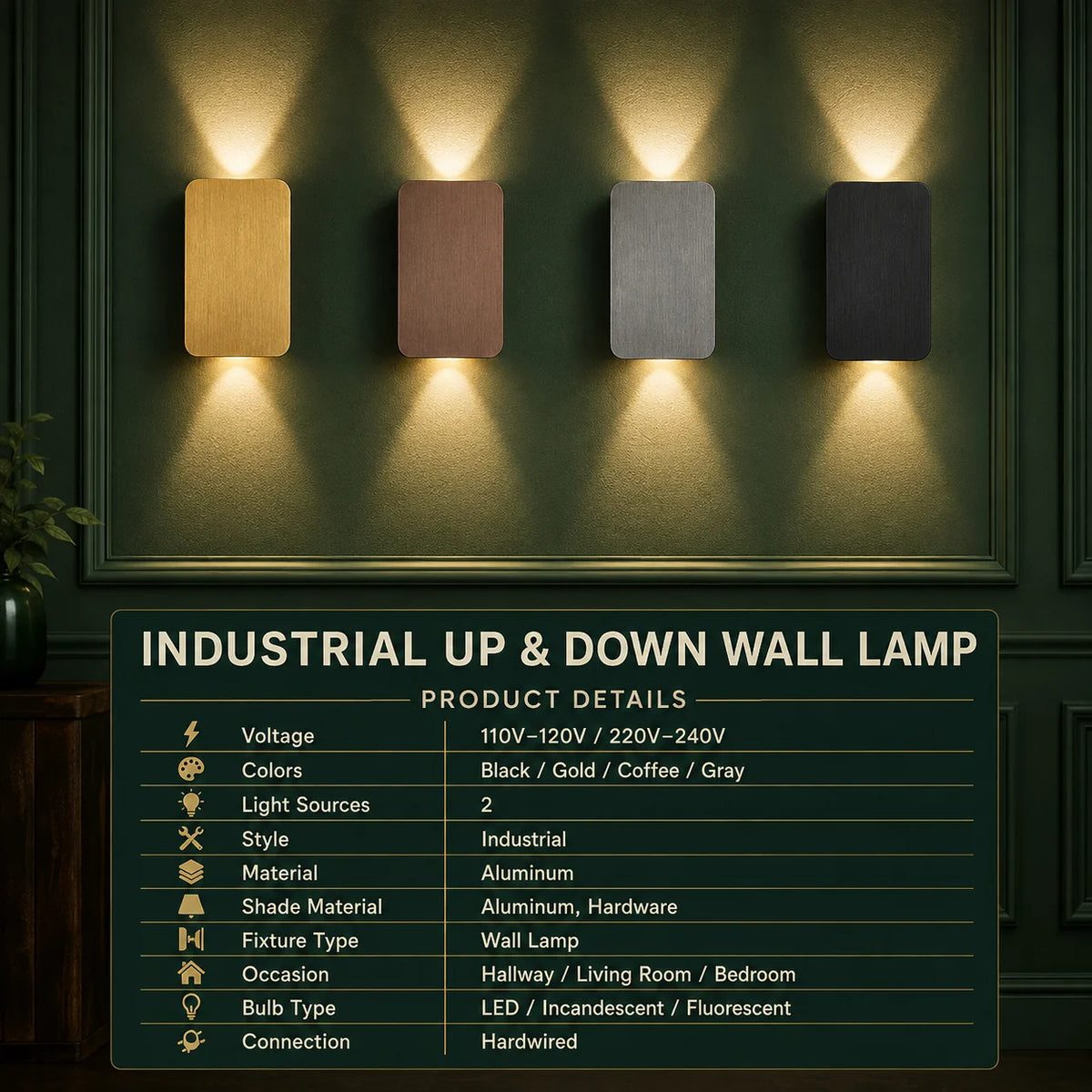 Wall Sconce Up & Down LED Slim Aluminum
