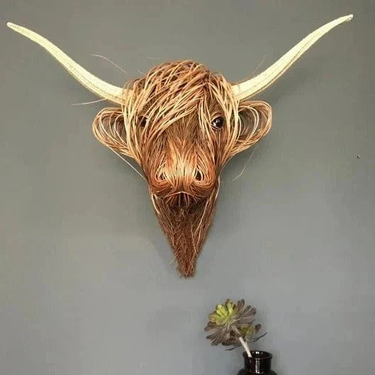 Wall Sculpture Highland Cow Hand-Finished Ready To Hang