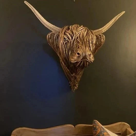 Wall Sculpture Highland Cow Hand-Finished Ready To Hang