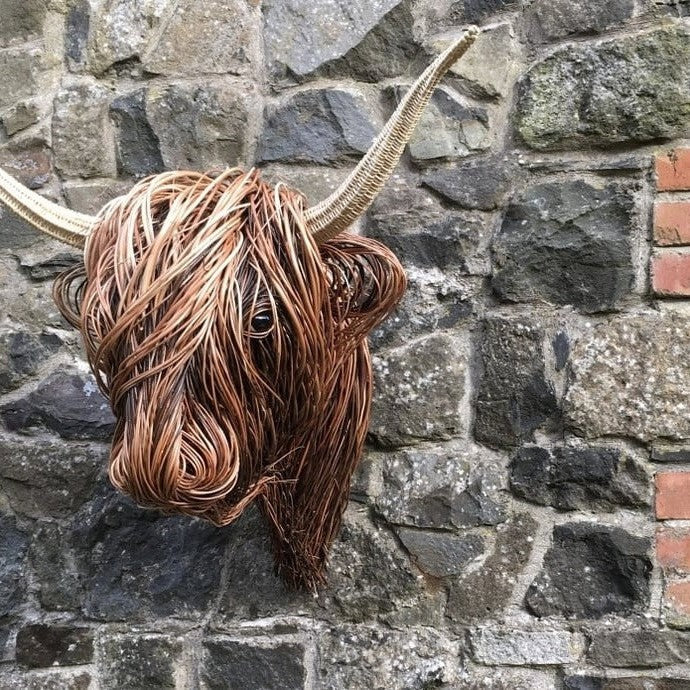 Wall Sculpture Highland Cow Hand-Finished Ready To Hang