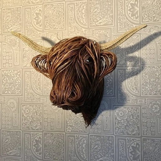Wall Sculpture Highland Cow Hand-Finished Ready To Hang