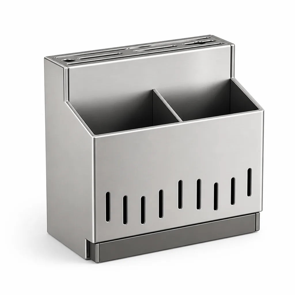 Wall Shelf Knife & Chopstick Organizer Stainless Steel No-Drill