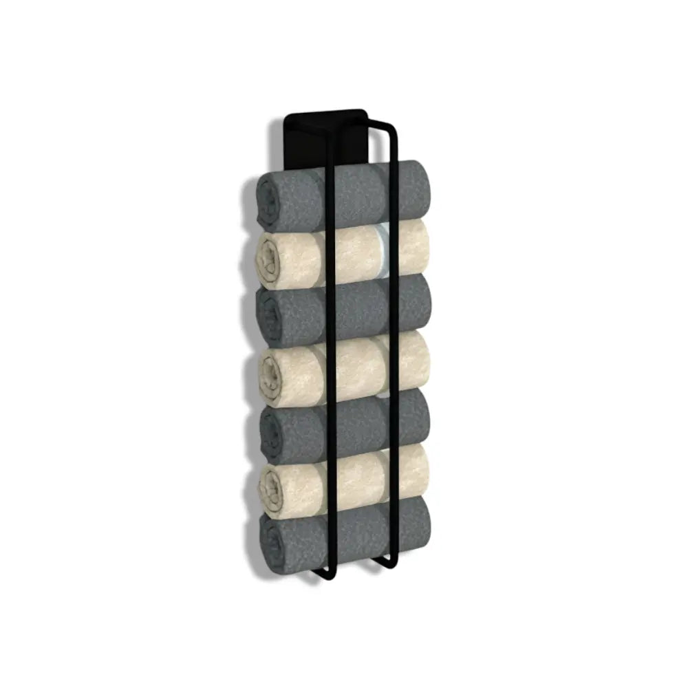 Wall Towel Holder Matte Black Open Wire Frame Space-Saving