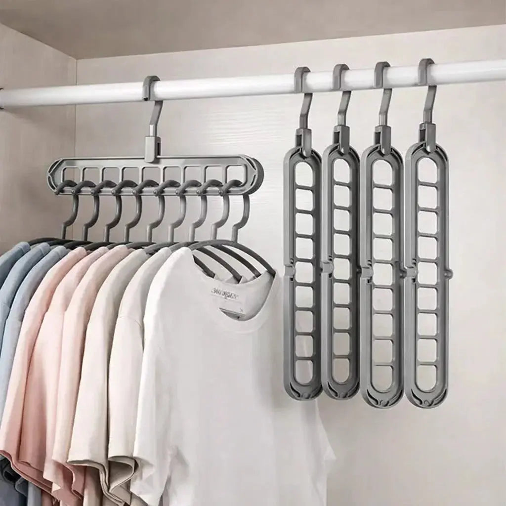 Wardrobe Organizer Space-Saving Multi-Hanger Holds Up To 9