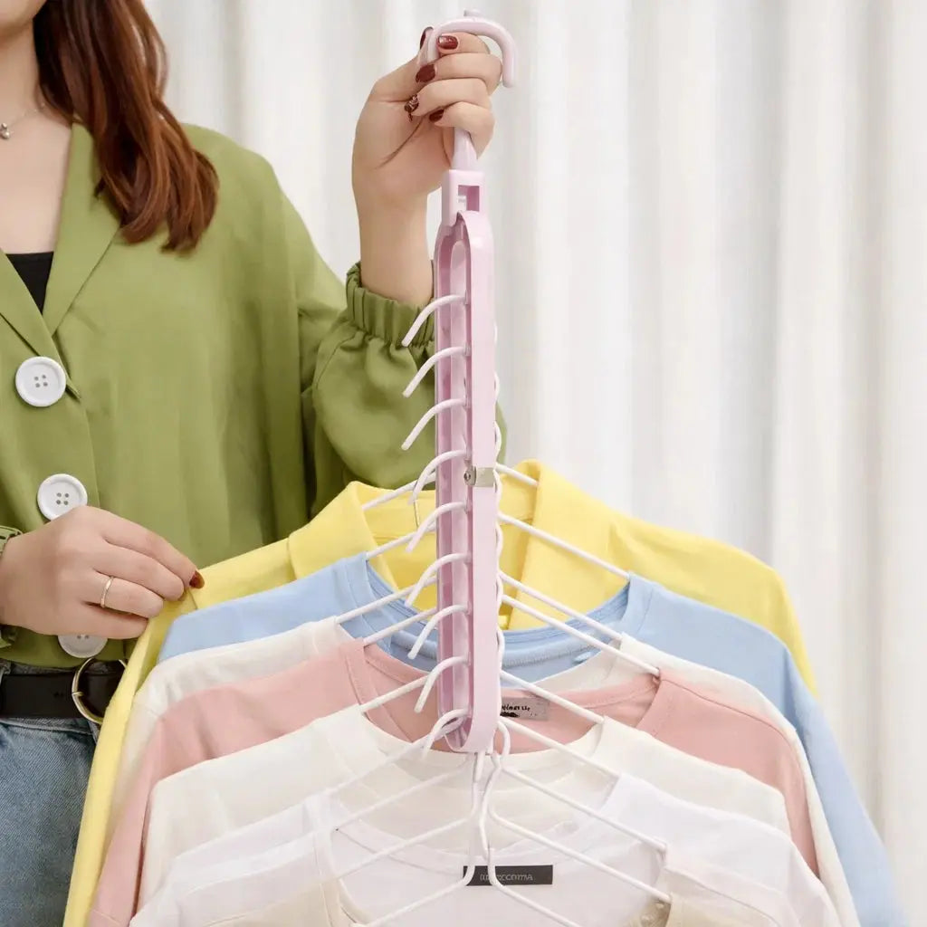 Wardrobe Organizer Space-Saving Multi-Hanger Holds Up To 9