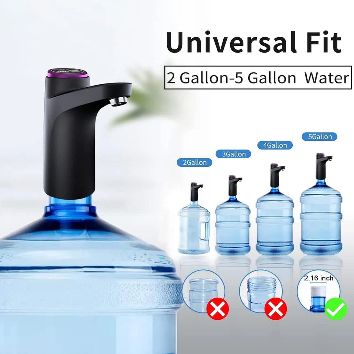 Water Bottle Pump One-Button Auto Dispense Rechargeable