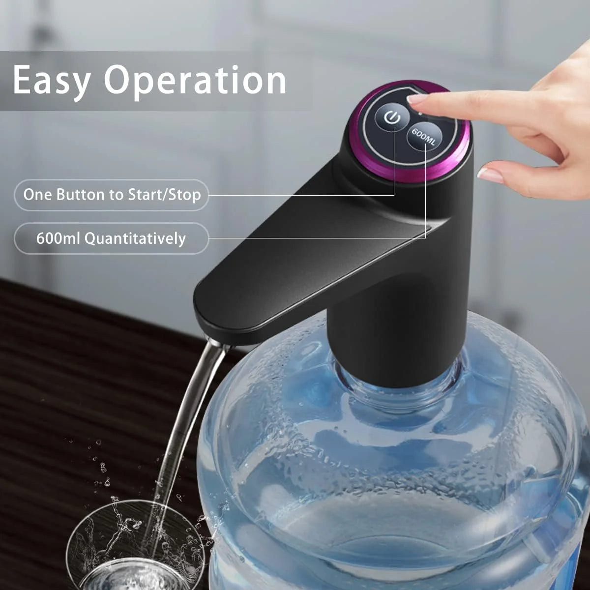 Water Bottle Pump One-Button Auto Dispense Rechargeable