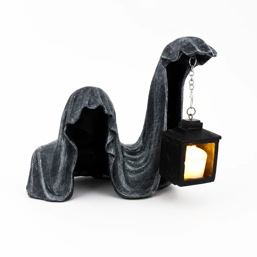 Weatherproof Halloween Battery-Powered Glowing Lantern Ghost Figure (15.5 cm)
