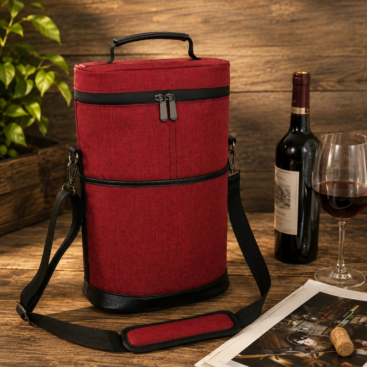 Wine Tote 2-Bottle Insulated Leakproof Lining