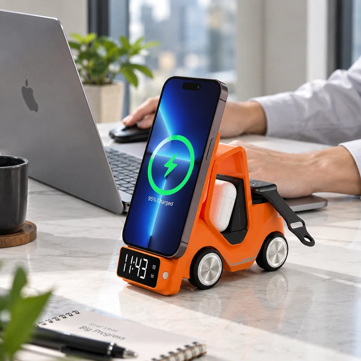 Wireless Charging Dock 3-in-1 LED Alarm Clock & Ambient Light