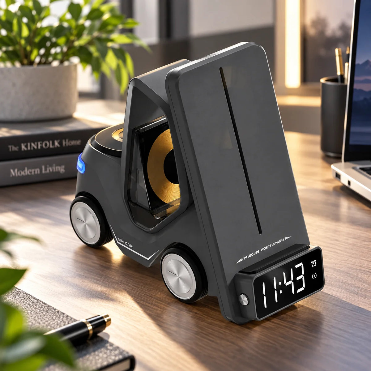 Wireless Charging Dock 3-in-1 LED Alarm Clock & Ambient Light