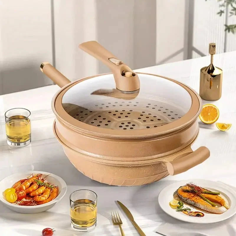 Wok Micropressure Sealed Nonstick Steamer Basket