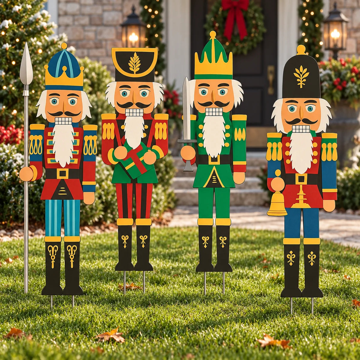 Yard Decorations Nutcracker Ground Stakes Set Of 4