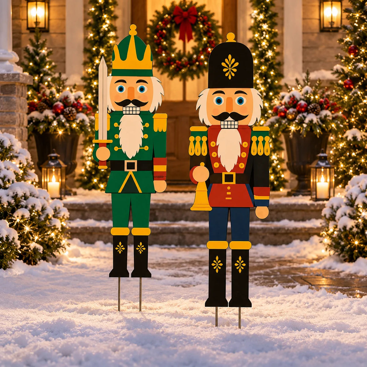 Yard Decorations Nutcracker Ground Stakes Set Of 4