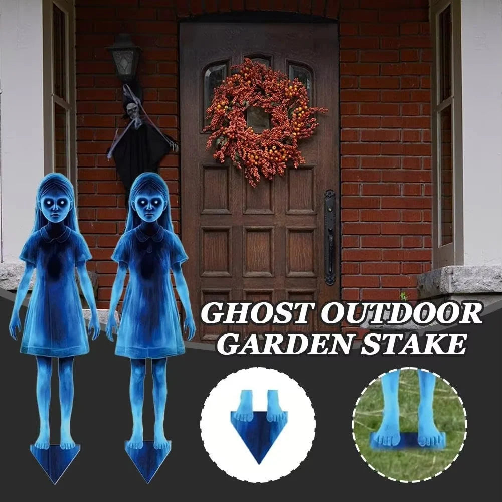 Yard Stake Lighted Ghost Weather-Resistant Iron